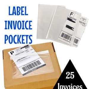 25 Label Invoice Pockets